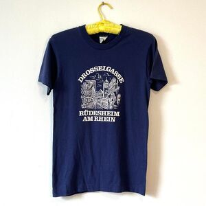 Vintage Single Stitch Screen Stars Navy German Tourist Destination Tshirt Small